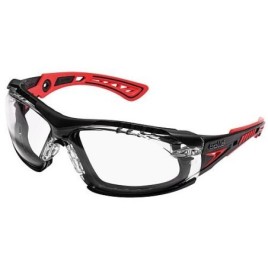 Lunettes de protection RUSH+ avec serre-tête, monture rouge / noire - PC transparent RUSHPFSPSI