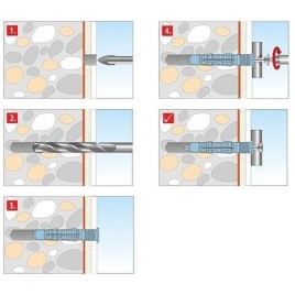 TOX Chevilles polyvalentes Aqua Stop Pro 8x50 mm + Vis en boîte ronde Cond. : 20