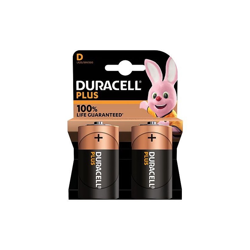 Duracell MN1300 Plus D Pile blister de 2 pièces