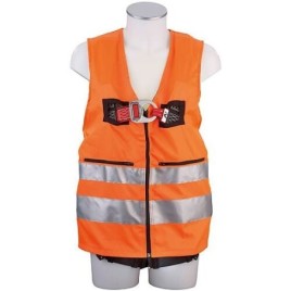 Gilet de sécurité EN 471, taille 44-54 avec harnais de sécurité, MAS 40, rallonge antichute 0,5 m