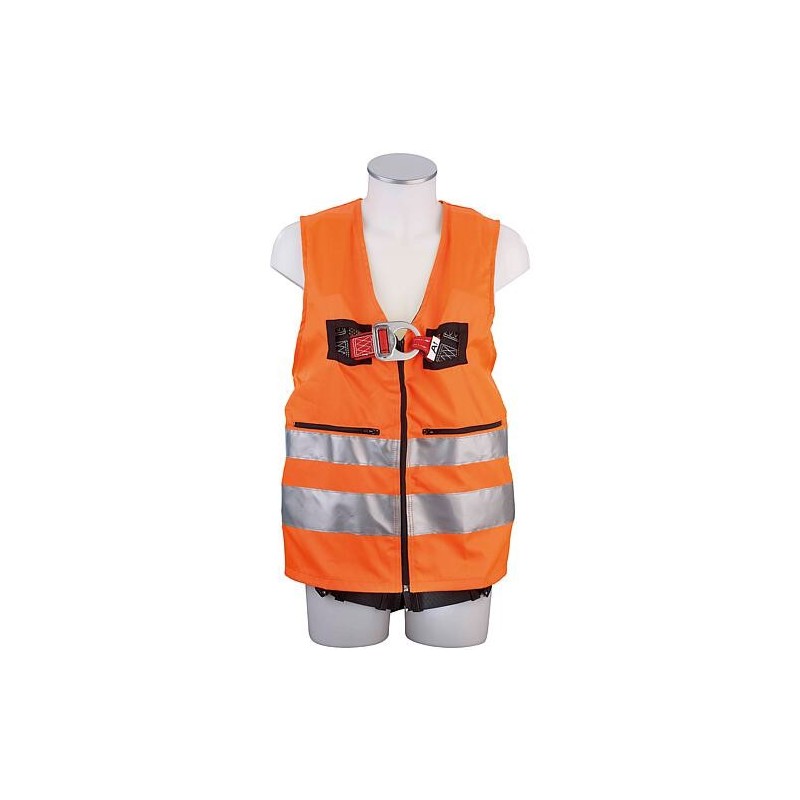 Gilet de sécurité EN 471, taille 44-54 avec harnais de sécurité, MAS 40, rallonge antichute 0,5 m