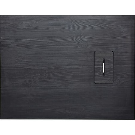 Receveur de douche Lendou 1200 x 35 x 900 mm avec structure en bois fonte minérale noir mat, écoul. 90 mm