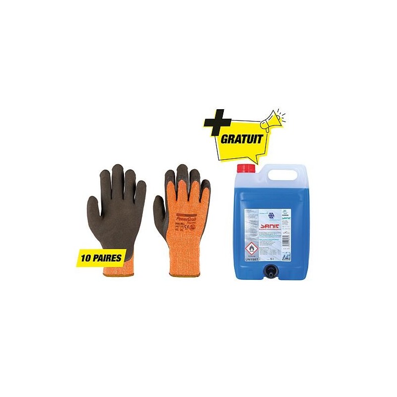 Paquet de gants de protection contre le froid taille XXL avec antigel pour vitres gratuit