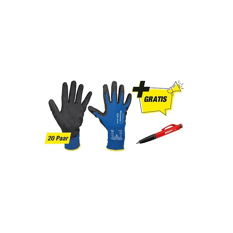 Paquet de gants de montage taille XL avec marqueur de perçage gratuit