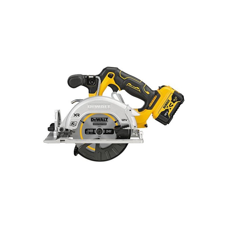 Scie circulaire sans fil DeWALT 12V DCS512P2-QW avec 2x 5,0 Ah batteries et chargeur