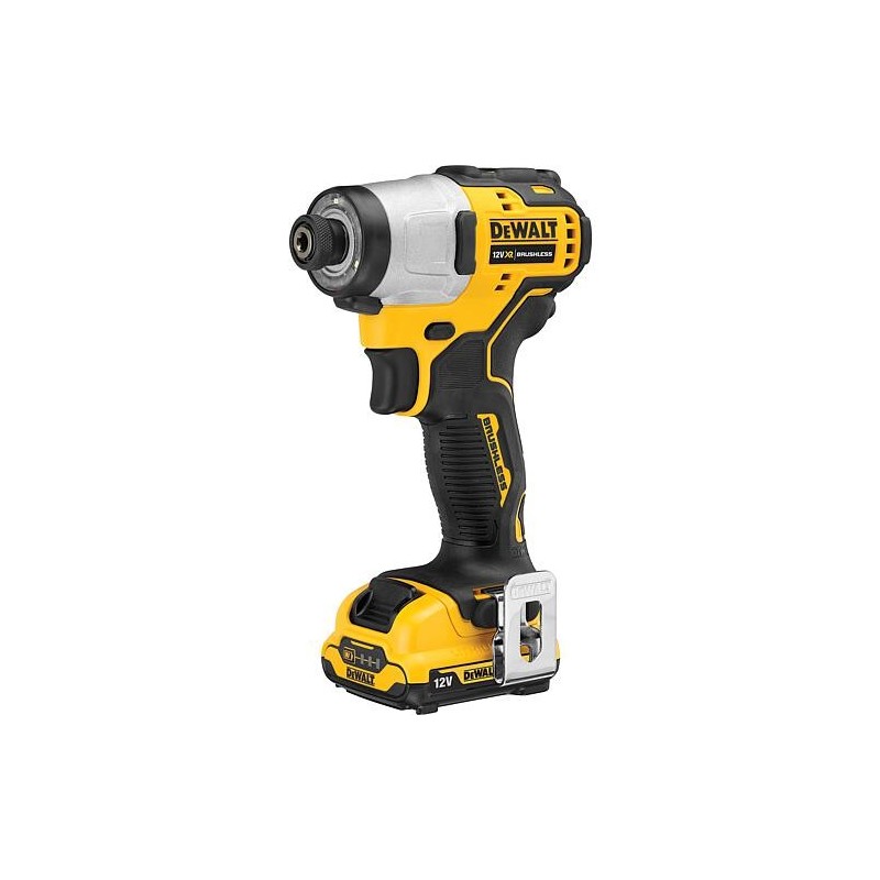 Visseuse à percussion sans fil DeWALT 12V DCF801D2T-QW avec 2x 2,0 Ah batteries et chargeur