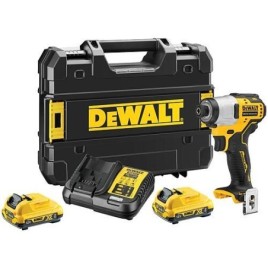 Visseuse à percussion sans fil DeWALT 12V DCF801D2T-QW avec 2x 2,0 Ah batteries et chargeur