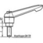 Levier de serrage avec Filetage male M6 x 40 poignee en plastique