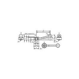 Levier de serrage plat avec Filetagefemelle M 16 ,