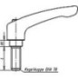 Levier de serrage avec Filetage mâle M 8 x 20 Niro ,