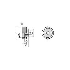 Ecrou molete DIN 6303 Filetagefemelle M 5 Acier ,