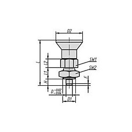 Boulon d’arret version courte forme B, M16x1,5