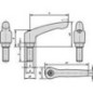 Levier de serrage avec filetage male M12 x 40 Nirosta