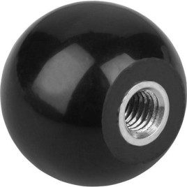 Boule lisse avec étoupe filetée femelle M 6 forme E, diametre 25 mm