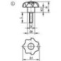 Poignee etoile Nirosta avec boulon fileté M5 x 20 forme L