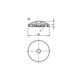 Embase pour pied articule DRM45   Forme B plastique / plaque antiderapante