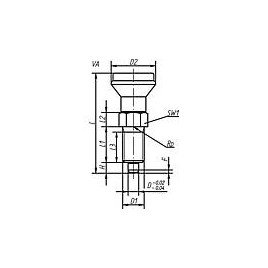 Boulon d’arret acier M 12 x 1,5  D 6 Forme B