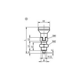 Boulon d’arret Niro M 10 x 1  D 5 Forme D