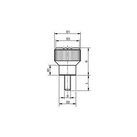 Bouton molete avec Filetage mâle M 6 x 20 ,