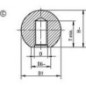 Poignee spherique avec filetage plastique Filetagefemelle M 5 Forme C D 20 mm                                   ,