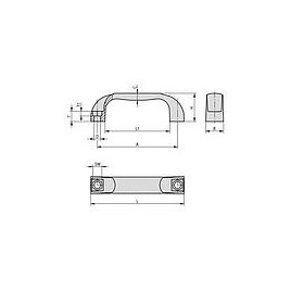 Poignee forme etrier thermoplastique PP A 117 mm 1 piece