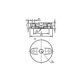 Embase pour pied articule DRM80   Forme D plastique / plaque antiderapante