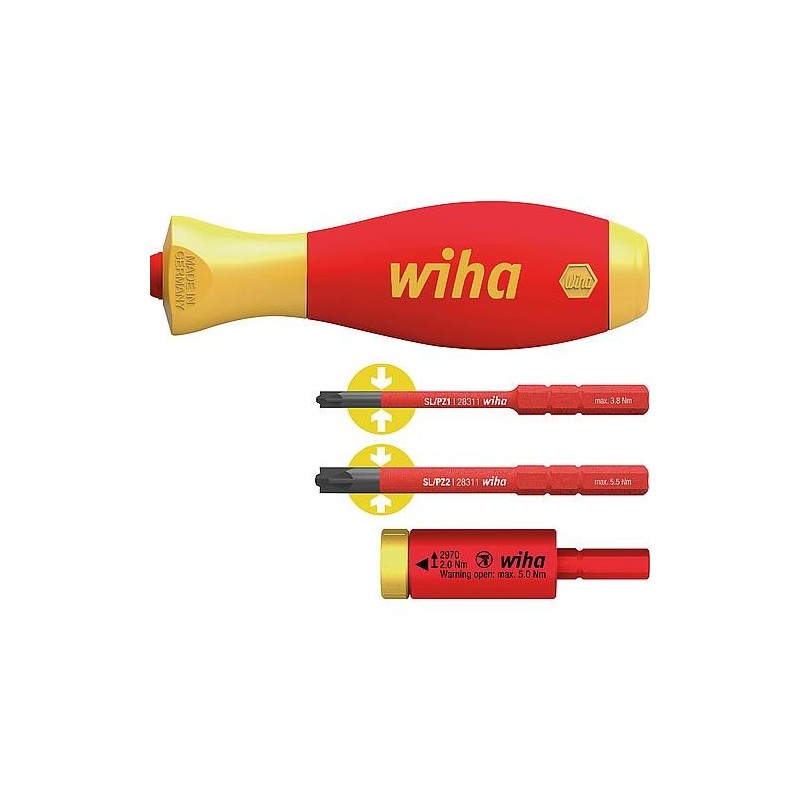 Jeu de clés dynamométriques Wiha® easyTorque Adapter electric, 2,0 Nm, 4 pièces