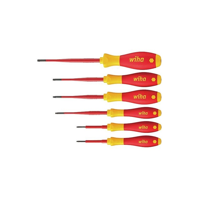 Jeu de tournevis électricien Wiha® Torx® slimFix, certifié VDE, 6 pièces