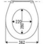 Abattant WC Perca, thermoplastique, softclose, lxp : 362x434 mm
