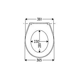 Abattant WC Corsica, thermoplastique, charnières à étrier en inox lxp : 365x439 mm