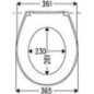Abattant WC Corsica, thermoplastique, charnières à étrier en inox lxp : 365x439 mm