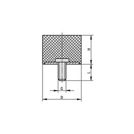 Plot antivibratile en caoutchouc type D