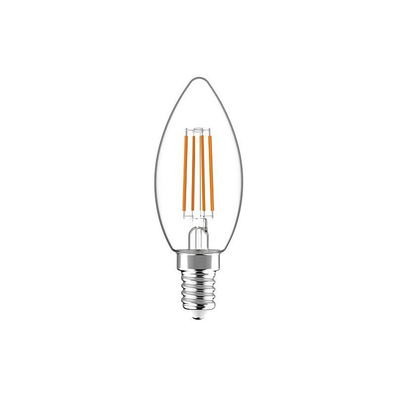 Ampoule bougie LED à filament C35 E14 4.5W 470lm 2700K claire 330° dimmable