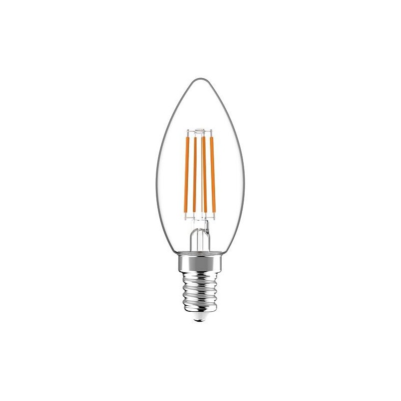 Ampoule bougie LED à filament - C35 E14 4.5W 470lm 2700K clair 330°