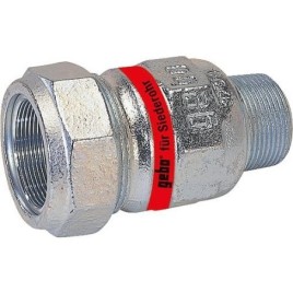 Raccord en fonte malléable avec AG eau PN10, type A 2" tube d’acier x 63,5 mm tube de fumée