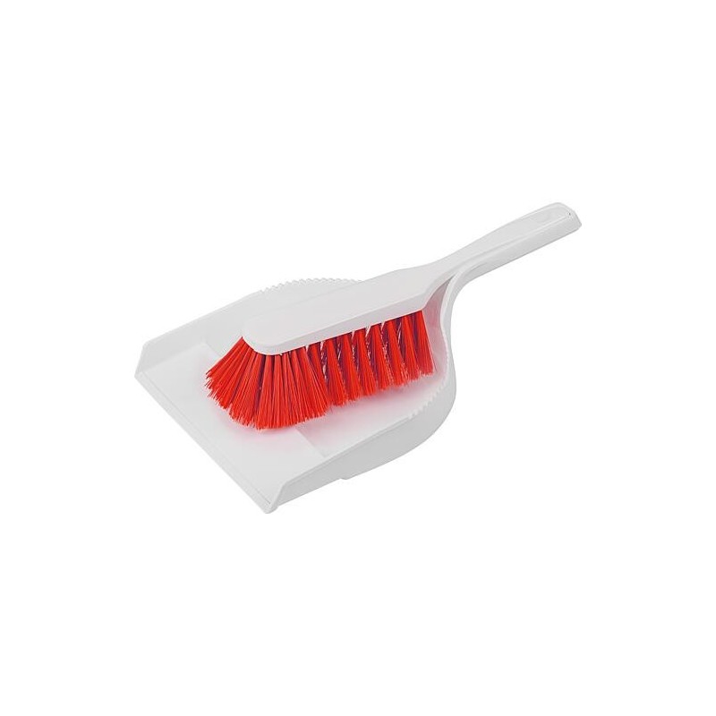 Ensemble de balayage plastique blanc, garniture rouge