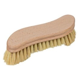 Brosse, bois, forme S, barbe, garnie de fibres