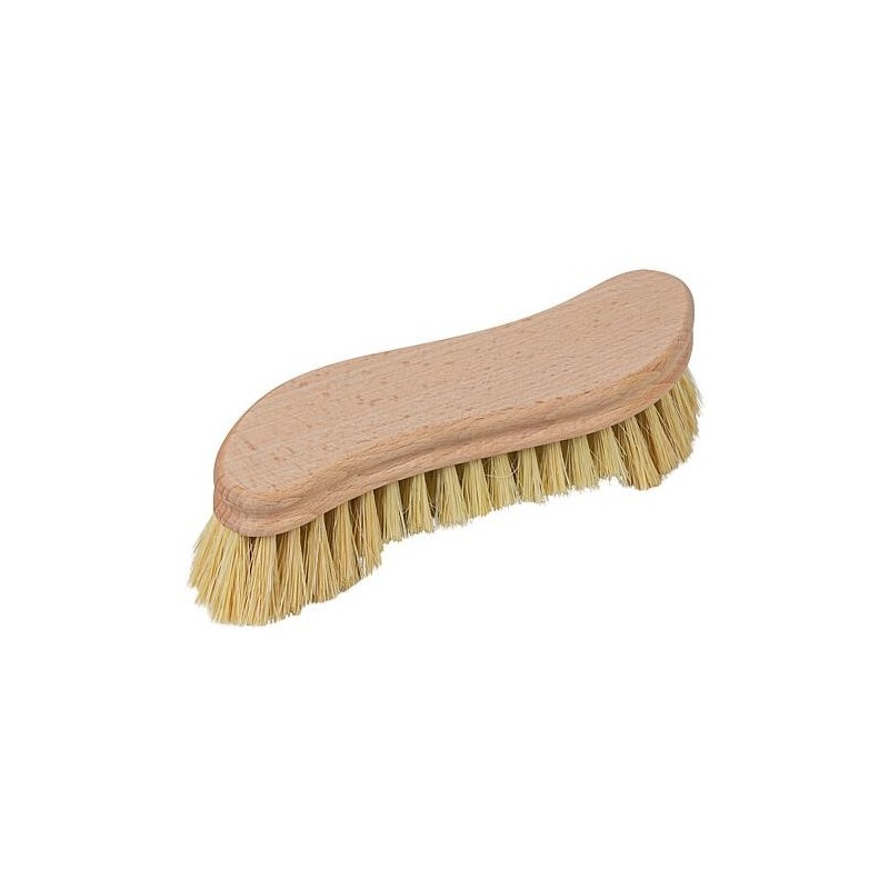 Brosse, bois, forme S, barbe, garnie de fibres