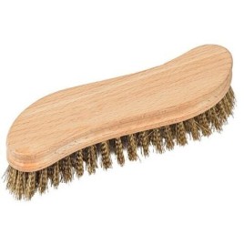 Brosse en laiton, bois, forme S, laiton