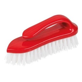 Brosse, plastique, avec étrier, garni de fibres