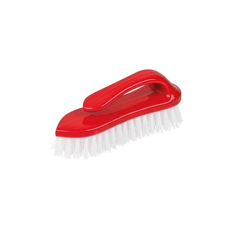 Brosse, plastique, avec étrier, garni de fibres