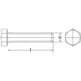 Vis à tête hexagonale 8.8 avec filetage jusqu’à la tête DIN 933 galv. M 14 x 35 conditionnement : 100