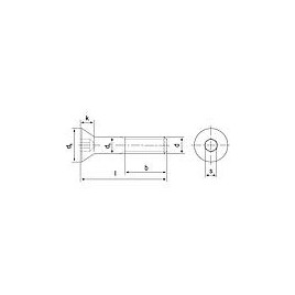 Vis à tête fraisée à six pans creux 8.8 DIN 7991 galvanisées M 3 x 12 conditionnement : 500