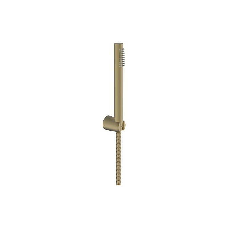 Set douchette Comallo avec flexible et support Soft Brass