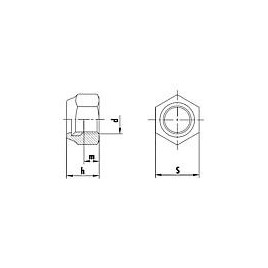 Ecrous six-pans, autobloquants, forme basse DIN 985 A2-70 M 20  UE : 50