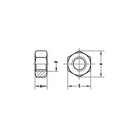 Écrou six pans en inox A4 DIN 934/ISO 4032, ø filetage : 3 à 16 mm