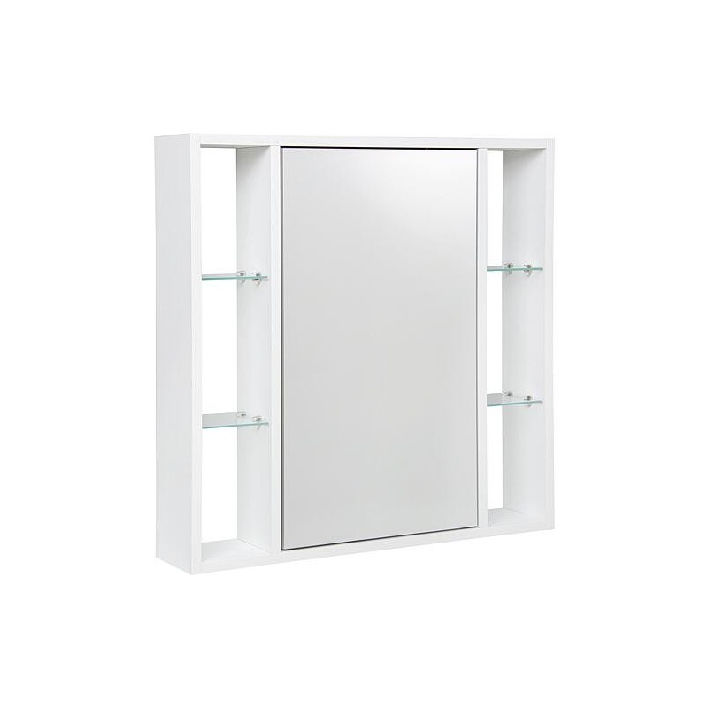 Armoire à glace Lucky avec côtés ouverts et 1 porte, avec E-Box, frêne blanc, 740x750x160mm