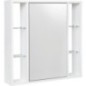 Armoire à glace Lucky avec côtés ouverts et 1 porte, avec E-Box, frêne blanc, 740x750x160mm