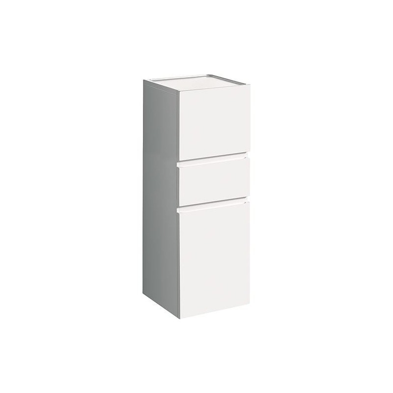 Armoire haute Geberit Renova Plan 2 portes, 1 tiroir, 390x1050x360 mm blanc brillant