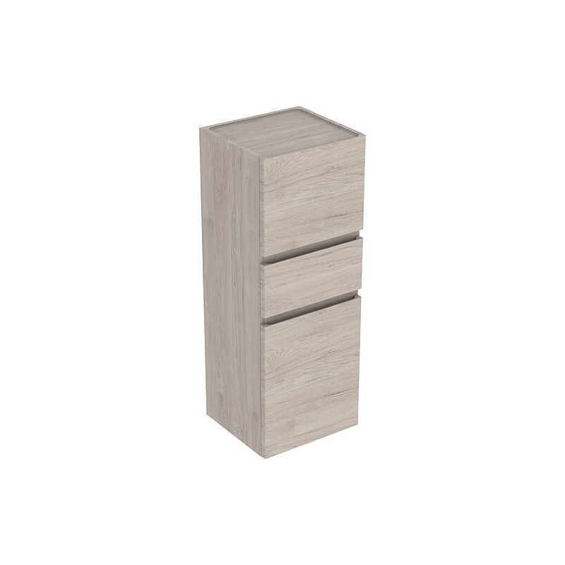 Armoire haute Geberit Renova Plan 2 portes, 1 tiroir, 390x1050x360 mm noyer hickory clair